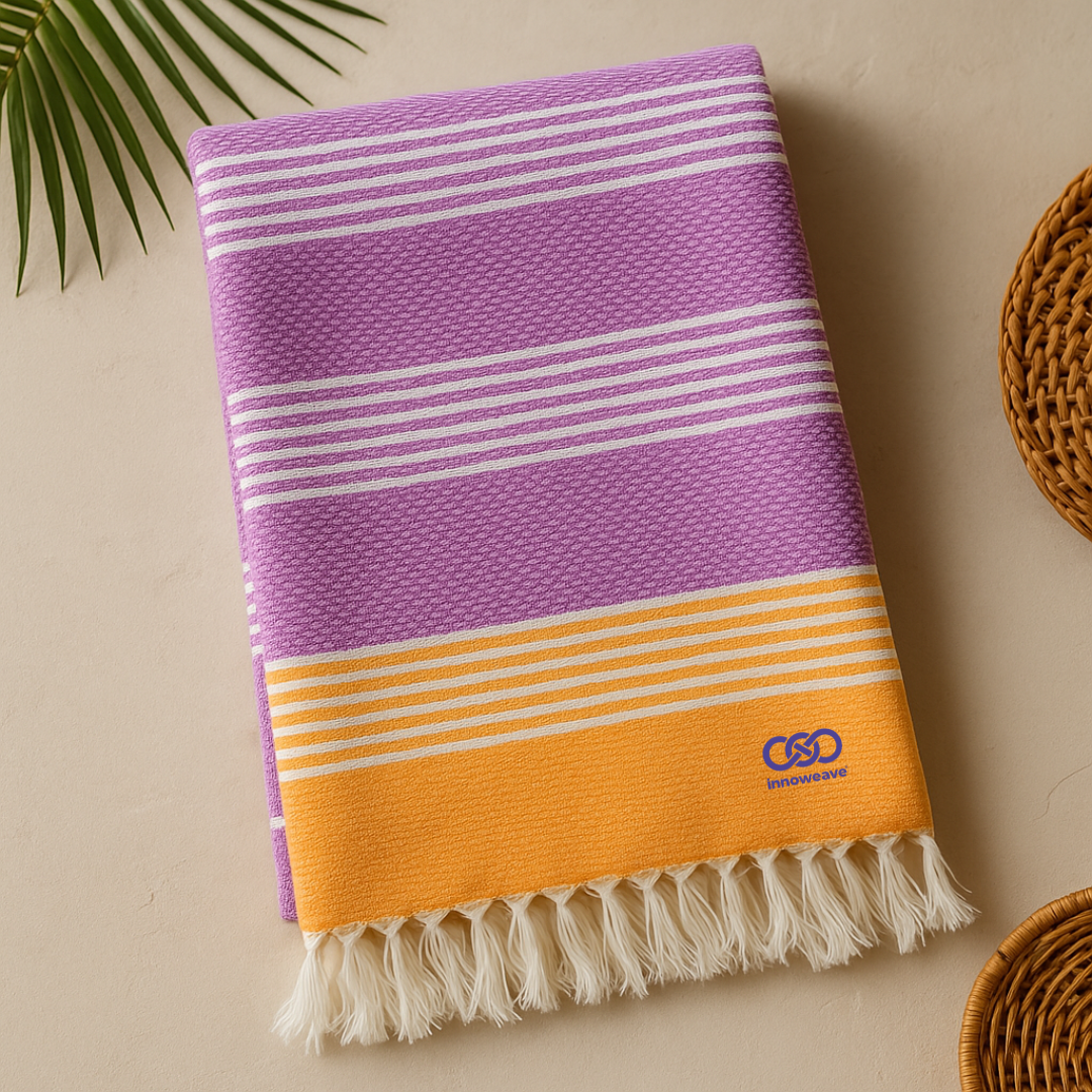 ColuorWave Stripe Woven Towel – Vibrant Weave Collection (Pack of 2)